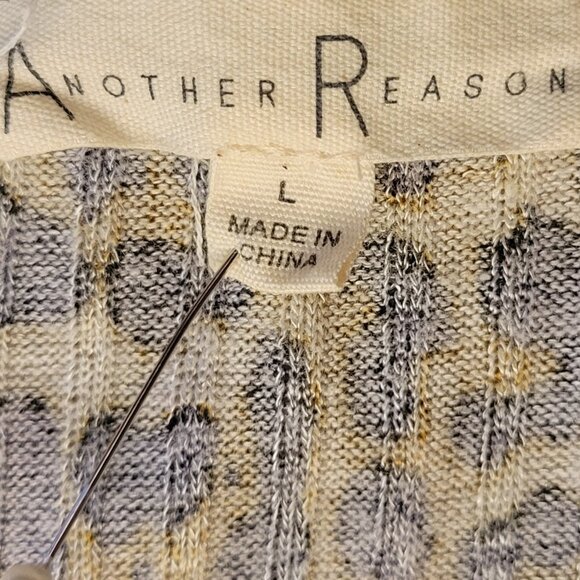 Another Reason Longline Duster Length Cardigan Boho Animal Print Open Front Sz L - Picture 12 of 13